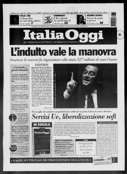 Italia oggi : quotidiano di economia finanza e politica